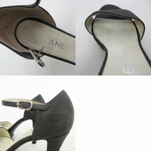 CHANEL(シャネル)のシャネル CHANEL ココマークステッチ チェーン パンプス サンダル 37C レディースの靴/シューズ(ハイヒール/パンプス)の商品写真