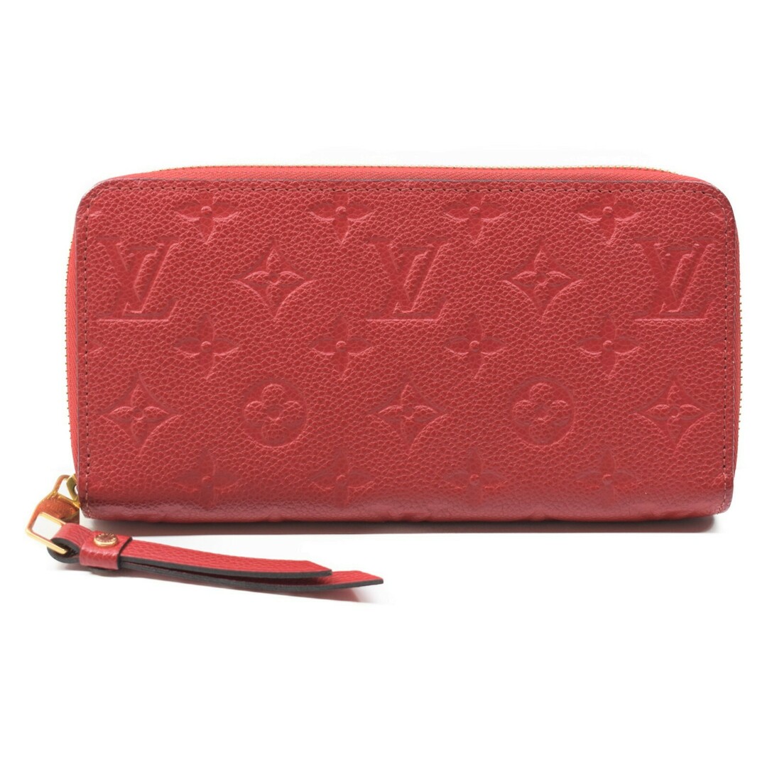 LOUIS VUITTON ジッピーウォレット M63691 モノグラムアンプラント/スカーレット レッド レザー メンズ レディース ウィメンズ　長財布 ウォレット 赤 革 小物  人気 ブランド