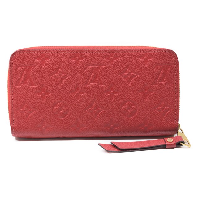 LOUIS VUITTON ジッピーウォレット M63691 モノグラムアンプラント/スカーレット レッド レザー メンズ レディース ウィメンズ　長財布 ウォレット 赤 革 小物  人気 ブランド