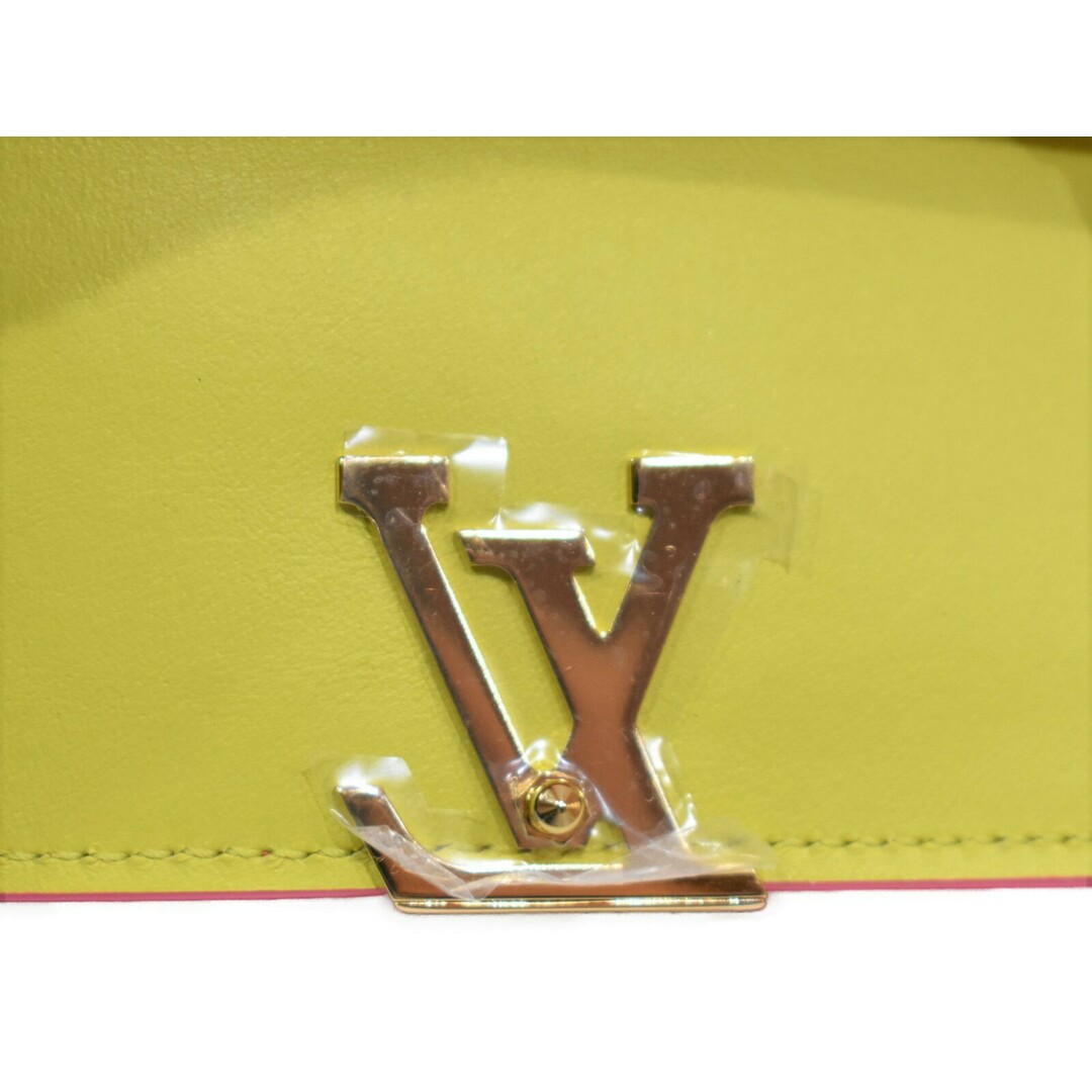 【人気★】 LOUIS VUITTON
ポルトフォイユ・カプシーヌXS M81203  ピンク系×黄緑系 レザー 財布　三つ折り財布　おしゃれ　人気　レザー　 松山久万ノ台店