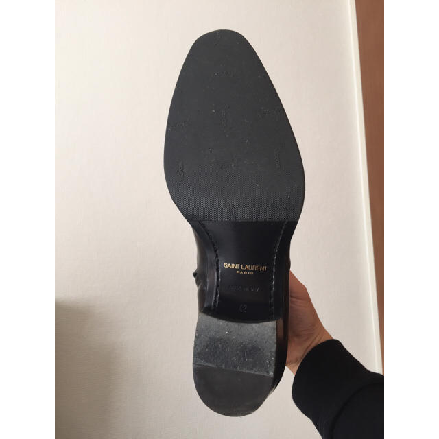 Saint Laurent(サンローラン)の最終価格 サンローランパリ カーフレザージップブーツ 42 メンズの靴/シューズ(ブーツ)の商品写真