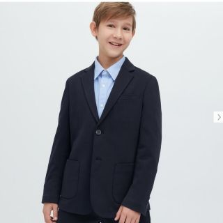 ユニクロ(UNIQLO)の【新品】ユニクロ ジャージージャケットとパンツ 160 ネイビー 上下セット(ドレス/フォーマル)