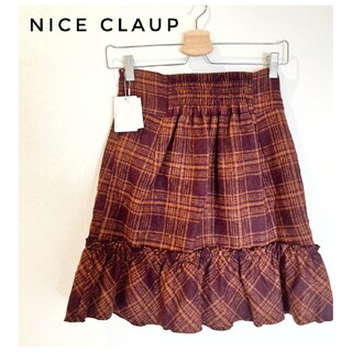 ナイスクラップ(NICE CLAUP)のナイスクラップ NICECLAUP チェック フリーサイズ レッド スカート(ひざ丈スカート)
