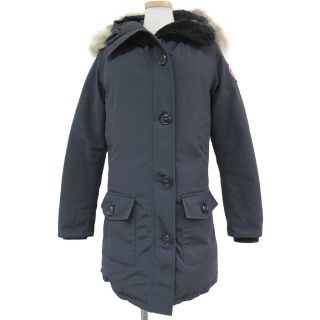 カナダグース(CANADA GOOSE)のCANADA GOOSE カナダグース ダウンコート アウター ネイビー 紺 S ミディ丈 長袖 フード ファー ブロンテパーカー BRONTE PARKA 2600JL おしゃれ シンプル 無地 【レディース】【中古】(ダウンジャケット)