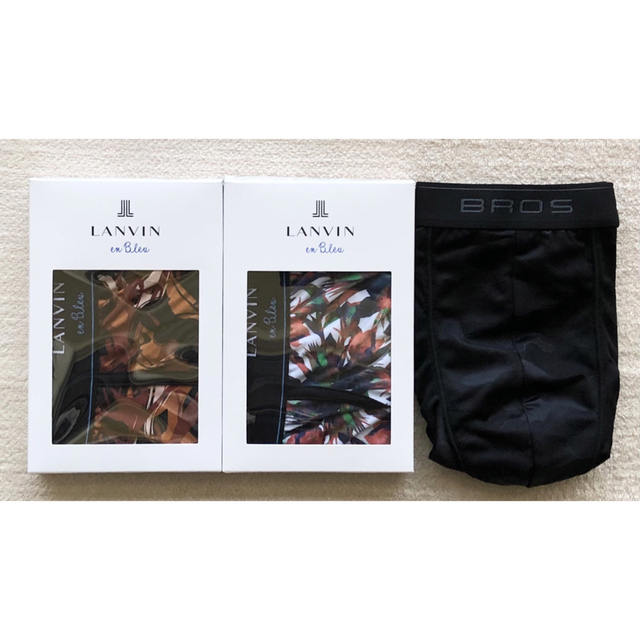 ボクサーパンツLANVIN en Bleu＆BROS ボクサー Ｌ 日本製 3枚