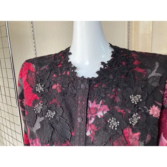 長袖高級ブラウス　カーディガン  婦人服　おばあちゃん日本製 未使用　9〜11号56cm袖幅