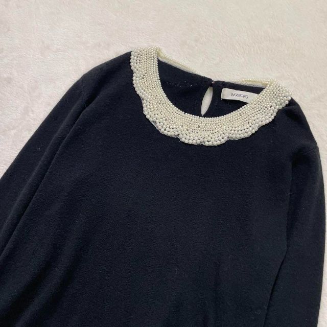 INGRBORG インゲボルグ ワンピース ニット パール ウール カシミヤ L