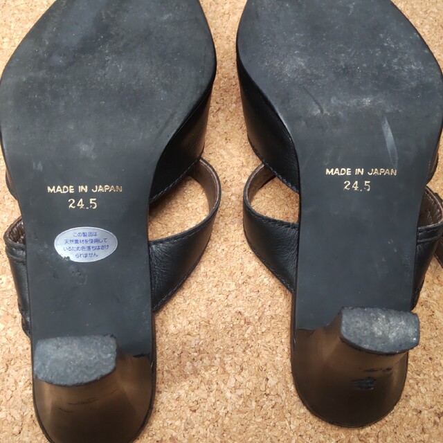 本革 ミュール 黒 24.5cm レディースの靴/シューズ(ミュール)の商品写真