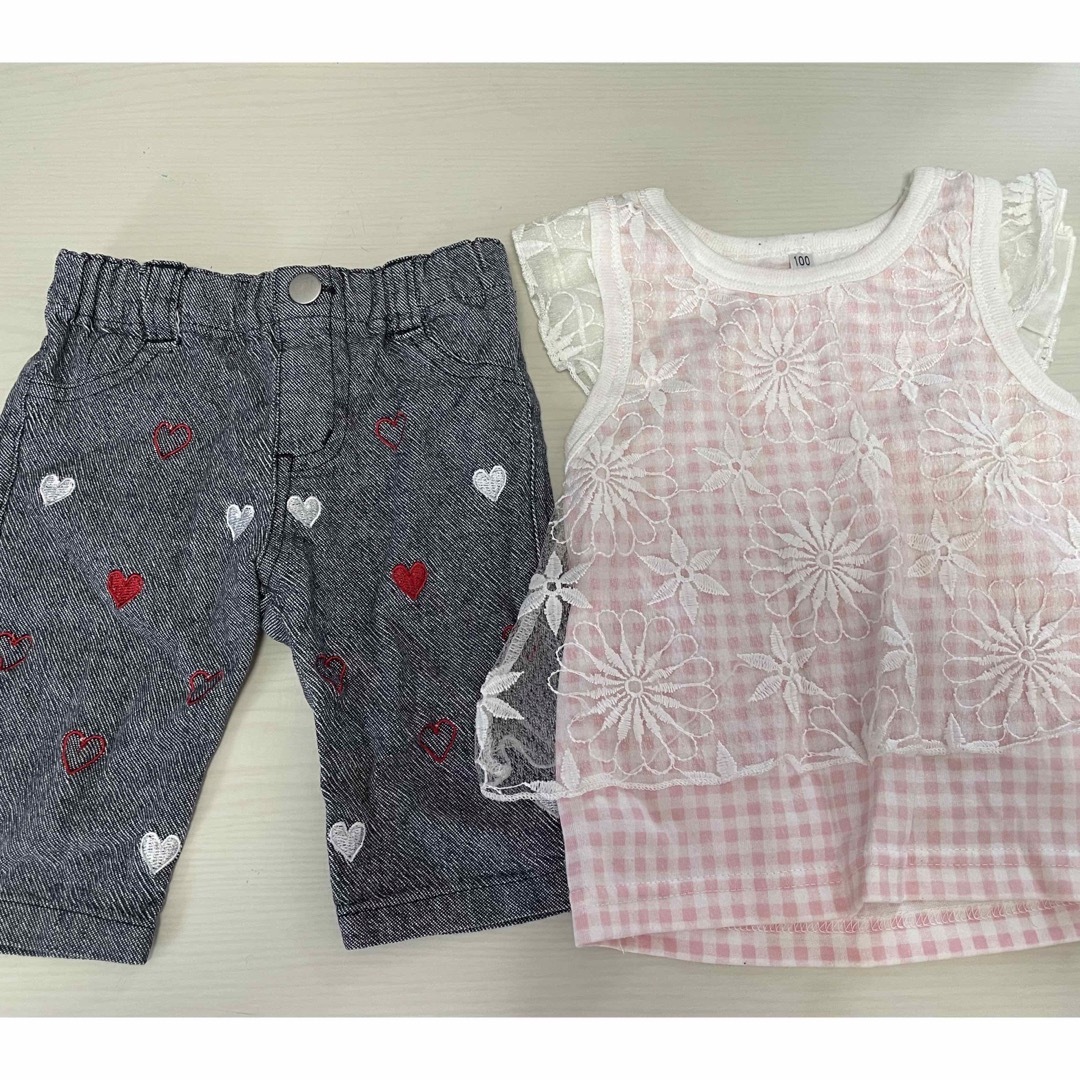 【検討中】シャツ&長ズボン　2枚セット　80cm 女の子 キッズ/ベビー/マタニティのベビー服(~85cm)(パンツ)の商品写真