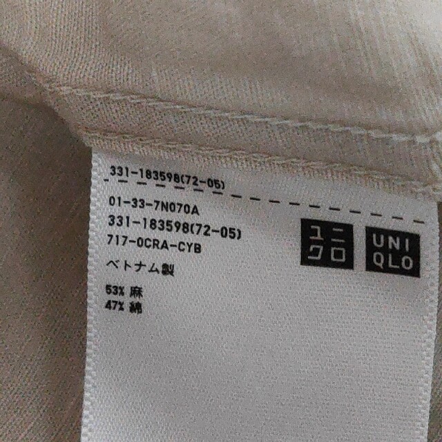 UNIQLO(ユニクロ)のユニクロ リネンコットンシャツ Ｍ メンズのトップス(シャツ)の商品写真