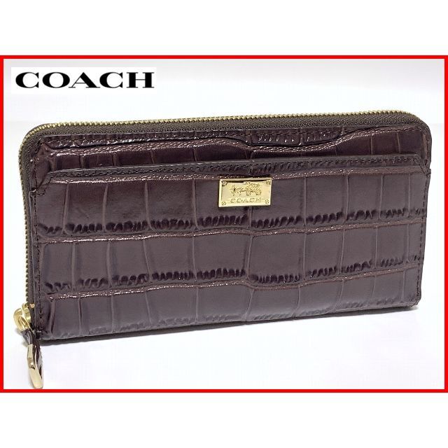 未使用品 COACH コーチ ラウンドジップ 長財布 パープル D5 | www