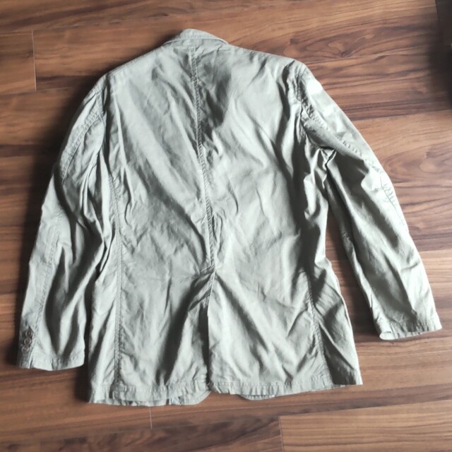 麻混 カーキ色 メンズジャケット
