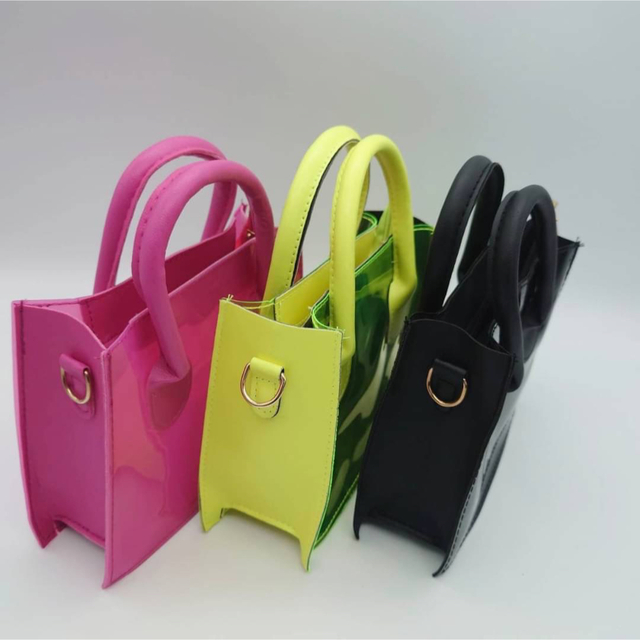 新作商品 ♥️大流行♥️ネオンカラー ミニバッグ2way ショルダートート黒 バッグ