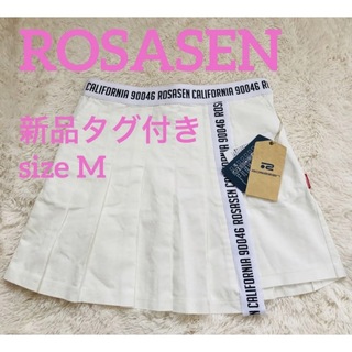 ロサーゼン(ROSASEN)のROSASEN ロサーセン ストレッチプリーツスカート 新品タグ付き 白 M(ウエア)