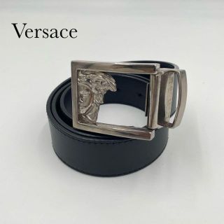 桜 印 美品✨ヴェルサーチ ベルト メデューサ シルバーバックル レザー