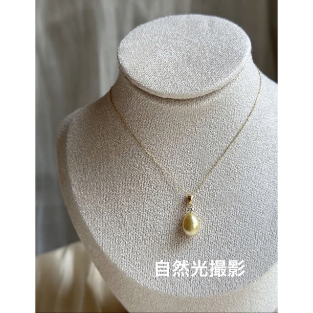 南洋白蝶ケシ ナチュラルゴールド+ダイヤモンド チェーンネックレス