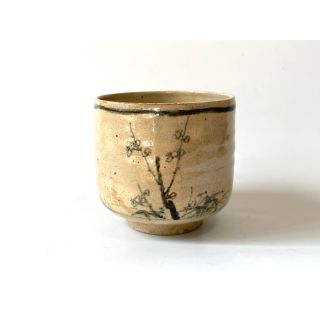 骨董 アンティーク 松竹梅 筒茶碗 鉄絵 京焼 志賀焼 仁清 箱付き