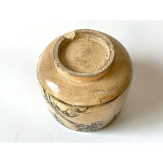 骨董 アンティーク 松竹梅 筒茶碗 鉄絵 京焼 志賀焼 仁清 箱付き