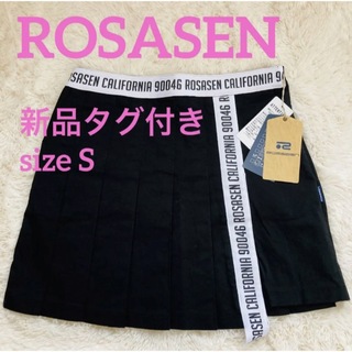 ロサーゼン(ROSASEN)のROSASEN ロサーセン ストレッチプリーツスカート 新品タグ付き 黒 S(ウエア)