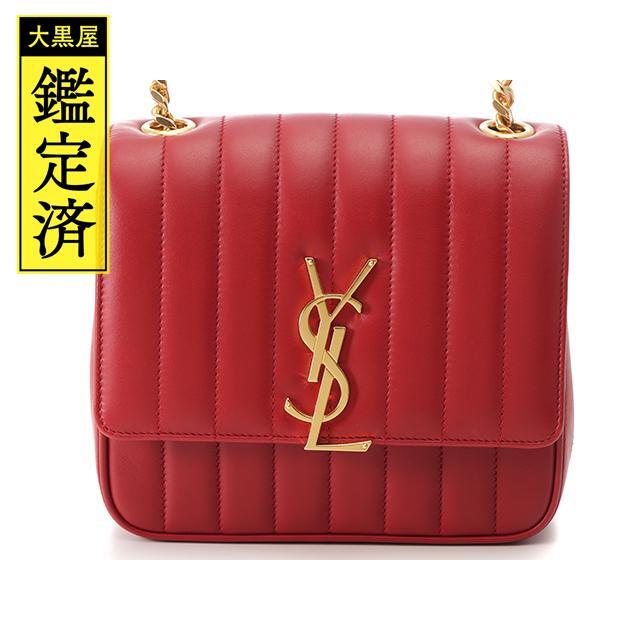 SAINT LAURENT - サンローラン　ヴィキ　チェーンショルダーバッグ　レッド　53212　【471】