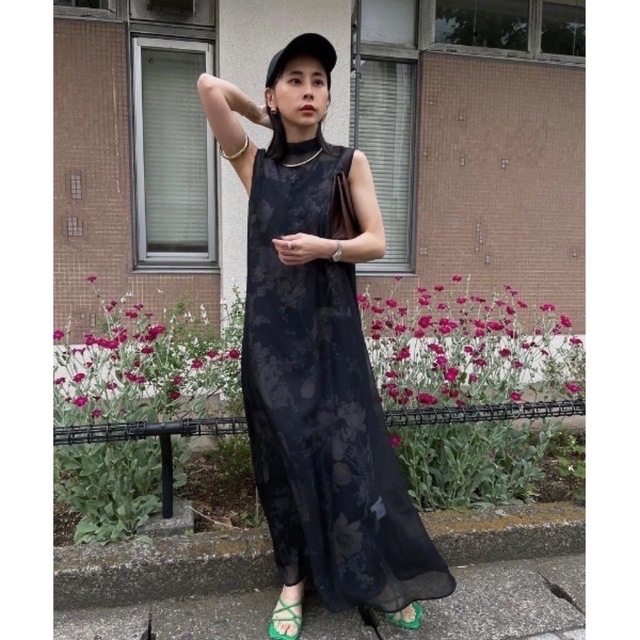 Ameri 2WAY FLOWER LAYERED SHEER DRESSワンピース