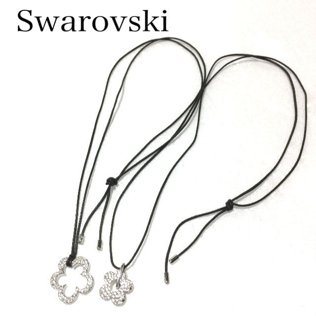 スワロフスキー お花モチーフ チョーカー/ネックレス 2点/swarovski