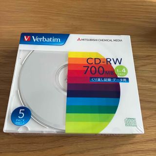 ミツビシケミカル(三菱ケミカル)のバーベイタム CD-RW 700MB PCデータ用 4倍速 5枚 SW80QU5(その他)