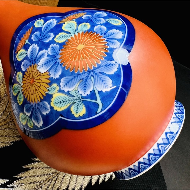 有田焼 香蘭社 朱色菊紋 大花瓶 花生 共箱 希少品の通販 by summer's ...