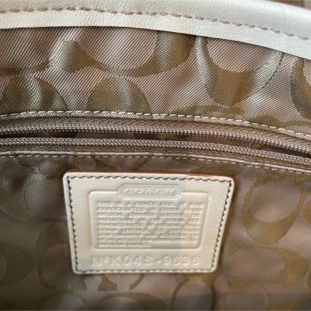 COACH - COACH コーチ 白 バッグ レザー ショルダーバッグ ホワイト 美