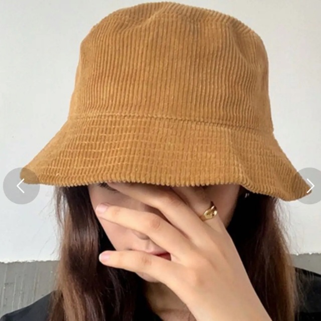 韓国風◎ コーデュロイ　バケットハット　バケハ　(ブラウン) レディースの帽子(ハット)の商品写真