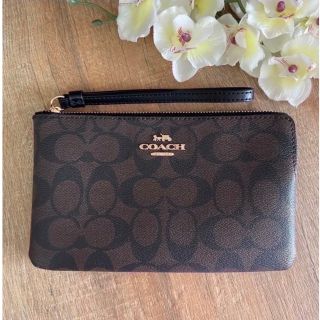 コーチ(COACH)の【残り僅か】【新品】COACH コーチ シグネチャー ブラウン ブラック ポーチ(ポーチ)