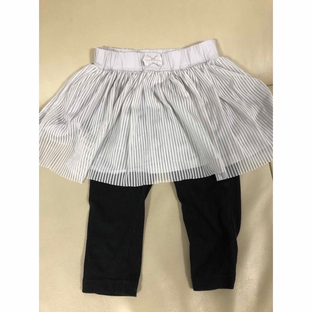 【スカッツ2枚セット】チュールスカート付7分丈パンツ　サイズ110 キッズ/ベビー/マタニティのキッズ服女の子用(90cm~)(パンツ/スパッツ)の商品写真