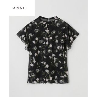 ANAYI - 【美品】ANAYI アナイ フラワードローイングプリントブラウス