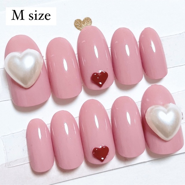 ネイルチップ ハート コスメ/美容のネイル(つけ爪/ネイルチップ)の商品写真