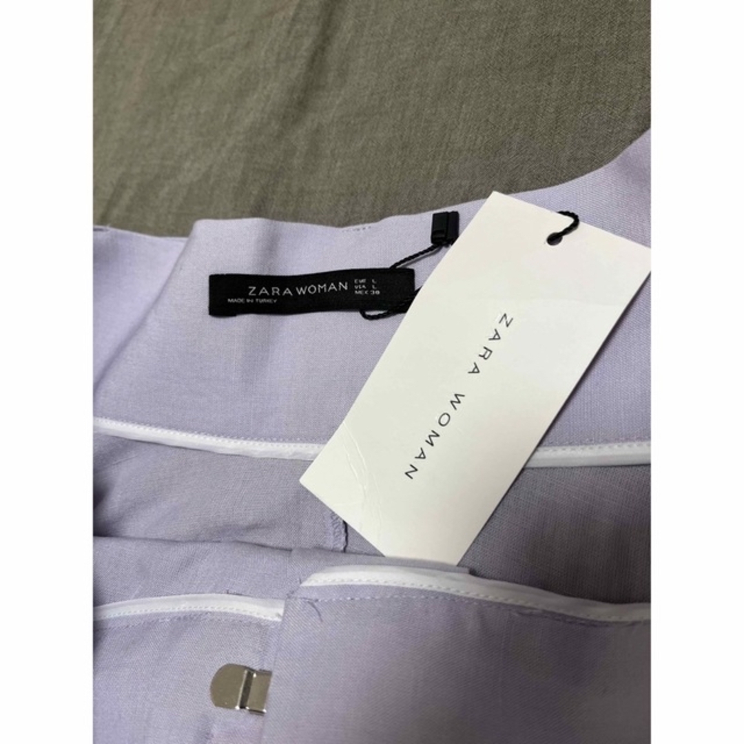 ZARA(ザラ)の新品　ZARA ザラ　ロングスカート　スカート　リネン　紫　人気　完売 レディースのスカート(ロングスカート)の商品写真