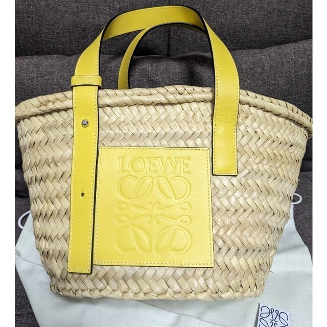 レディースLOEWE　ロエベ　カゴバッグ　イエロー