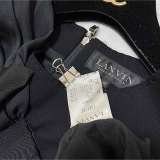 LANVIN - LANVIN フリル半袖ワンピース ブラックサイズ38の通販 by
