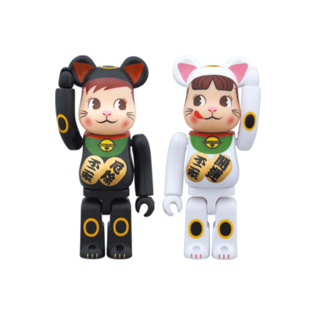 BE@RBRICK 招き猫ペコちゃんu0026ポコちゃん 100% 2体セット-