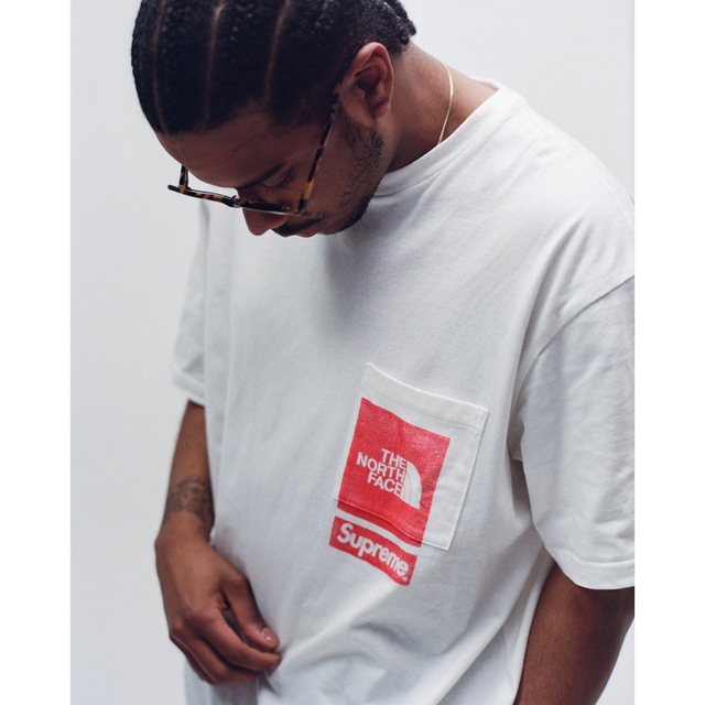 Tシャツ/カットソー(半袖/袖なし)Supreme × TNF Printed Pocket Tee Olive L