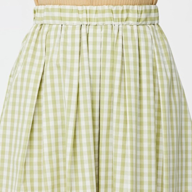 GU(ジーユー)のタックフレアミディスカート(ギンガム レディースのスカート(ひざ丈スカート)の商品写真