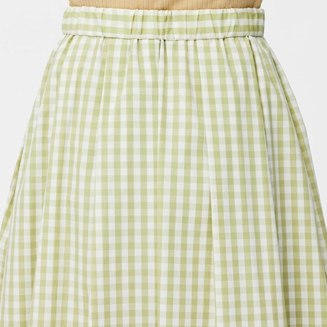 GU(ジーユー)のタックフレアミディスカート(ギンガム レディースのスカート(ひざ丈スカート)の商品写真