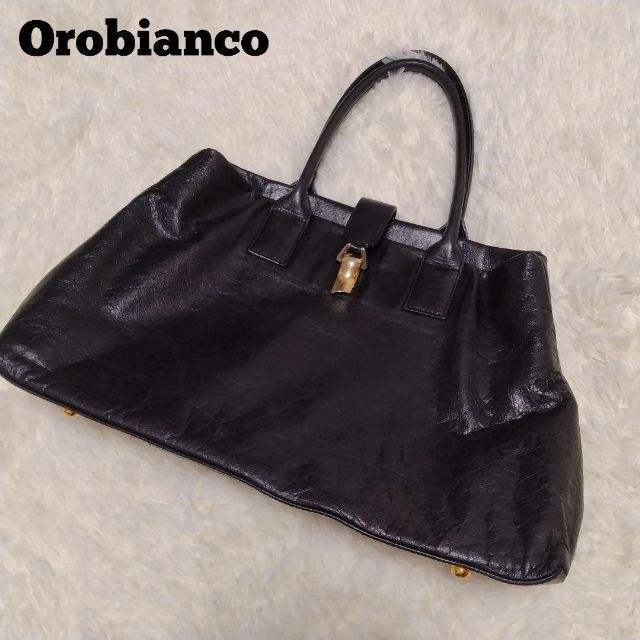 Orobianco レザー トートバッグ ブラック