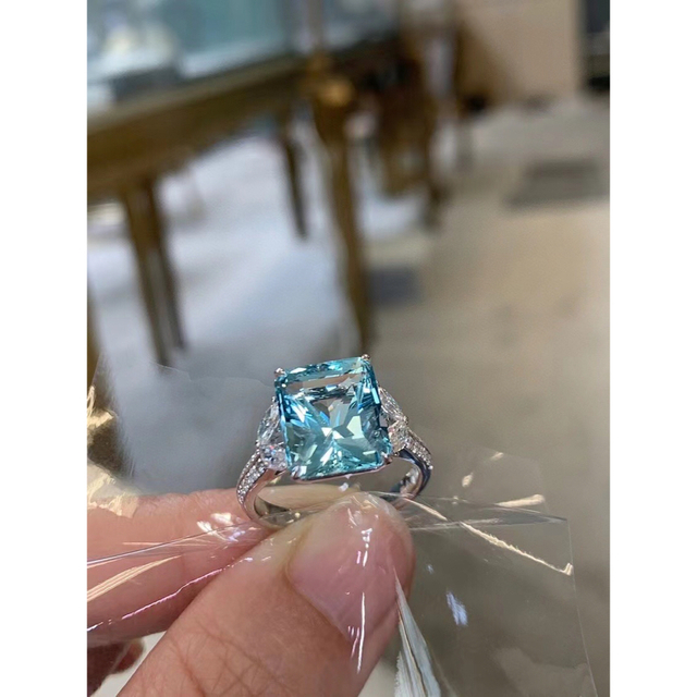 オンライン限定商品】 ダイヤ ⭐天然アクアマリン 5.2ct k18 リング