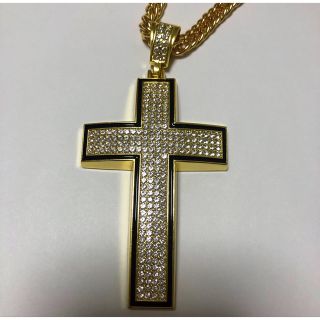ビッグサイズ クロス ネックレス ゴールド HIPHOP ブリンブリン 十字架