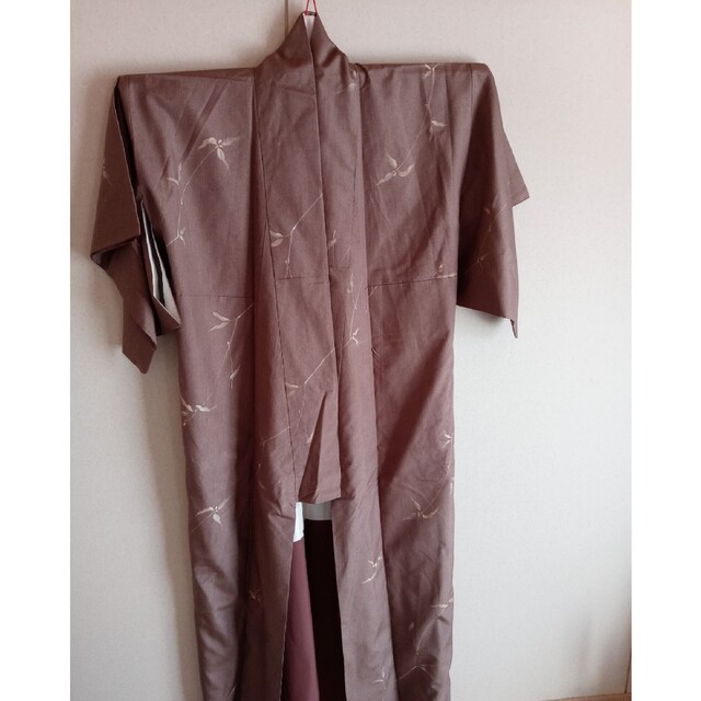 袷小紋　赤茶色 レディースの水着/浴衣(着物)の商品写真