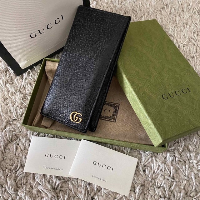 GUCCI レザー ロングウォレット (GGマーモント) 長財布