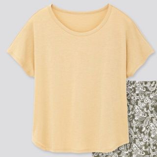 ユニクロ(UNIQLO)のUNIQLO　ユニクロ　Tシャツ 　トップス　イエロー　レディース　S(Tシャツ(半袖/袖なし))