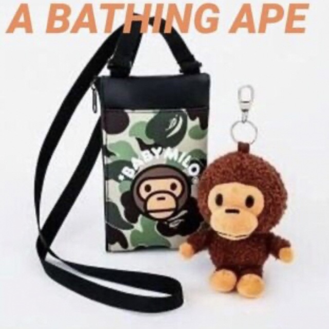 A BATHING APE(アベイシングエイプ)の新品・未開封☆A BATHING APE スマホポシェット&マイロ型ポーチ レディースのファッション小物(ポーチ)の商品写真