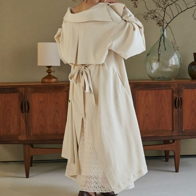 【acka】volume sleeve trench coat