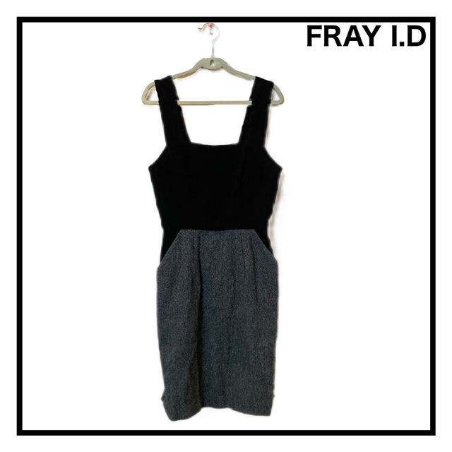FRAY I.D - 【FRAY I.D】 フレイアイディー ひざ丈ワンピース ウール